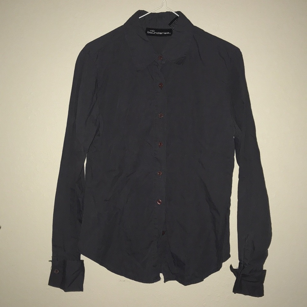 No Boundaries Grey Blouse